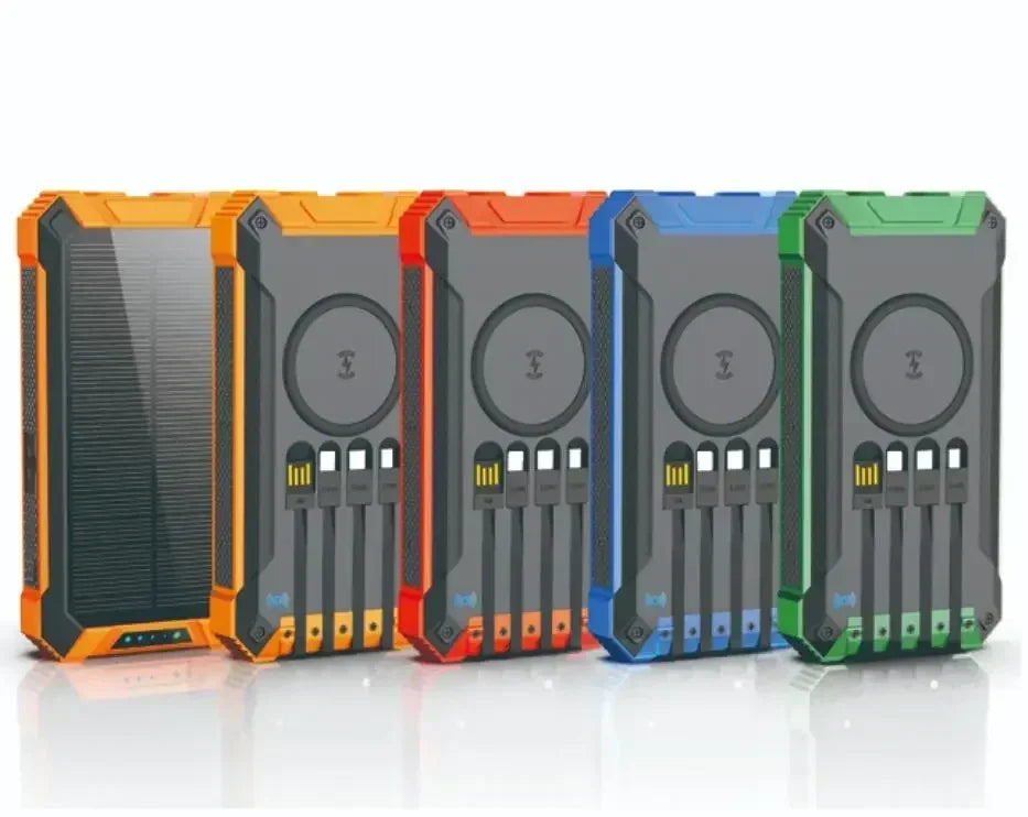 Best seller power bank solar waterproof 20000mah type c port folding solar power bank with wireless charging 30000 mah