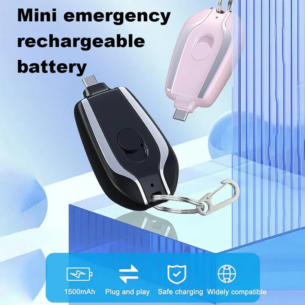 1500mAh Mini Keychain Smartphone Portable Power Bank For Android Emergency Charger Portable Charger