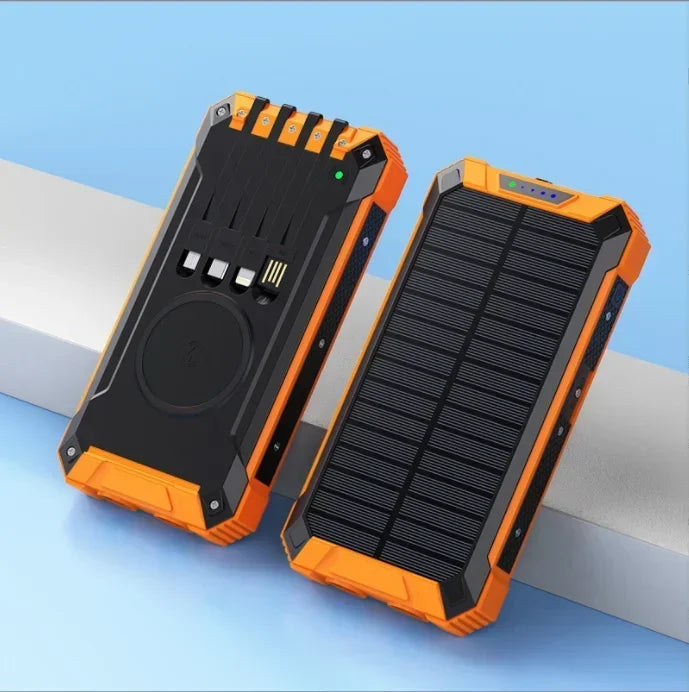 Best seller power bank solar waterproof 20000mah type c port folding solar power bank with wireless charging 30000 mah