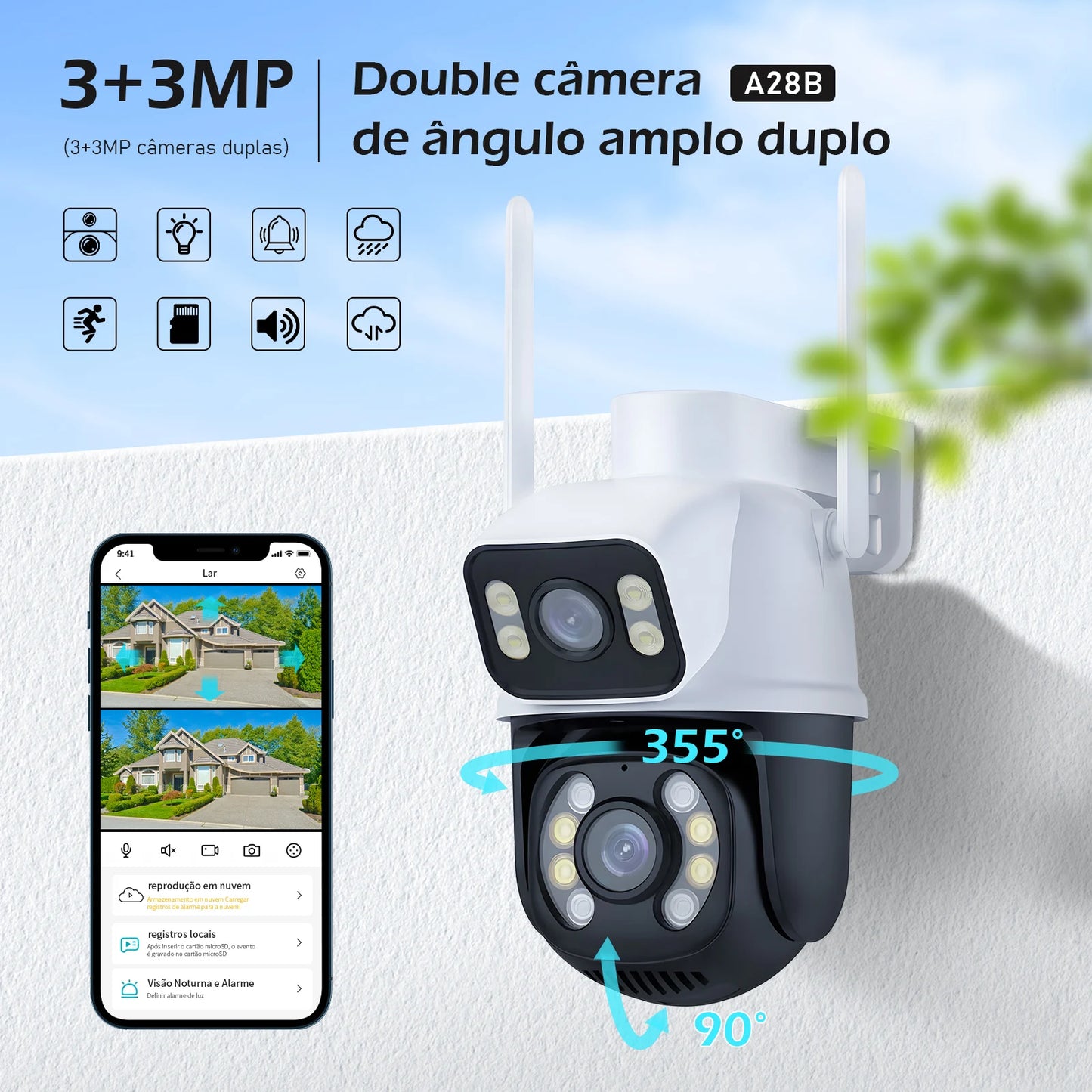 Câmera Wi-Fi ICSEE 4K 360º