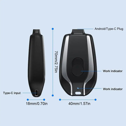 1500mAh Mini Keychain Smartphone Portable Power Bank For Android Emergency Charger Portable Charger