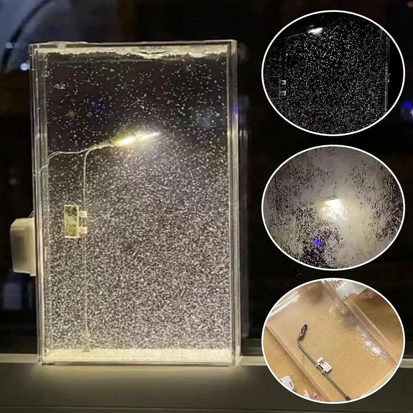 1 Set Of Acrylic Diy Night Road Snow Scene Night Lights, Portable Candle Holder Desktop Decoration Creative New Year's Gift