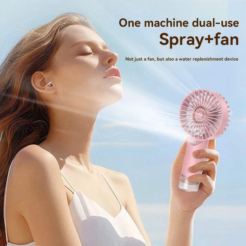Ventilador Portátil com Spray e Carregamento Rápido
