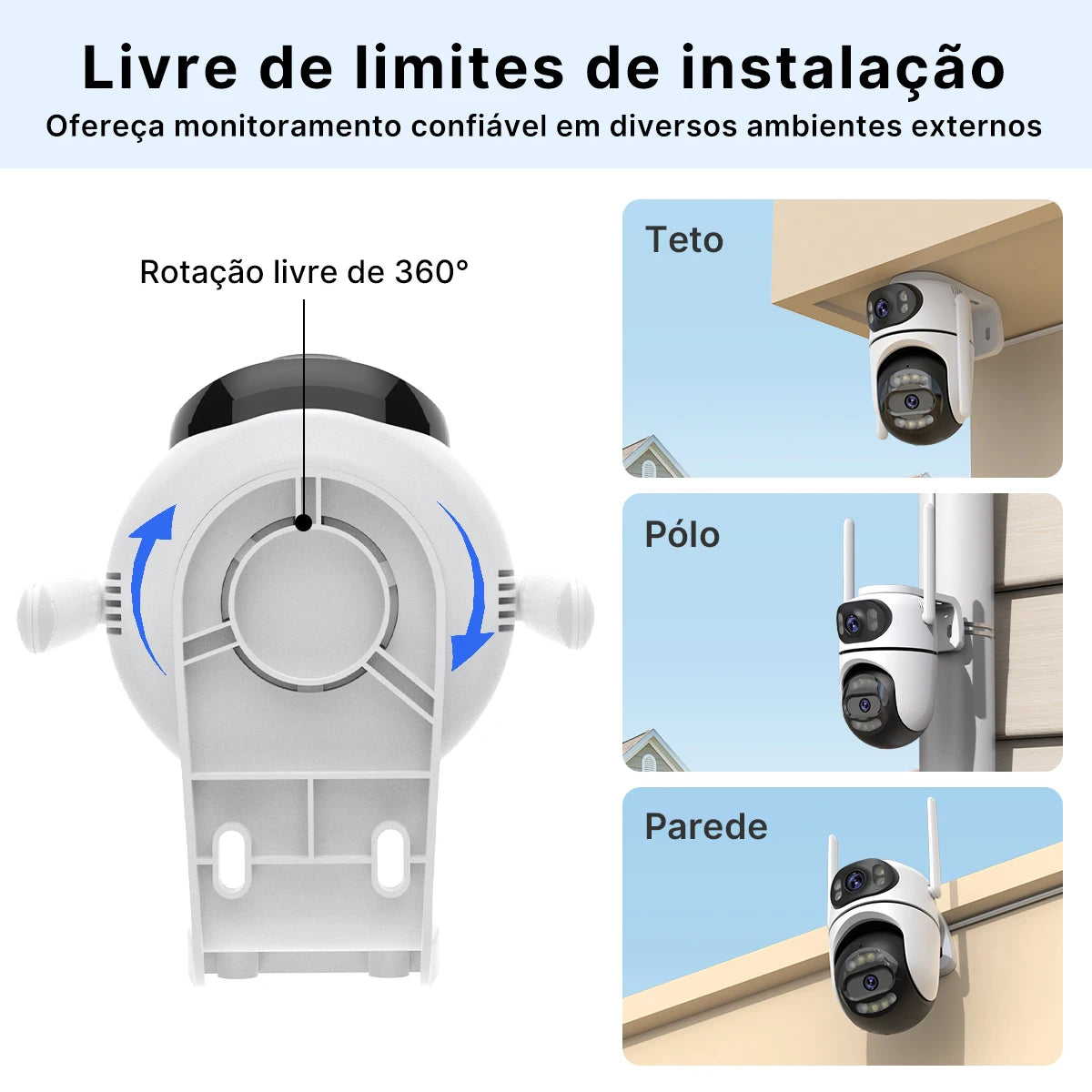 Kit 2 Câmeras Wi-Fi PTZ