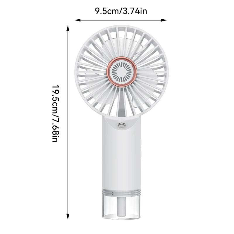 Ventilador Portátil com Spray e Carregamento Rápido