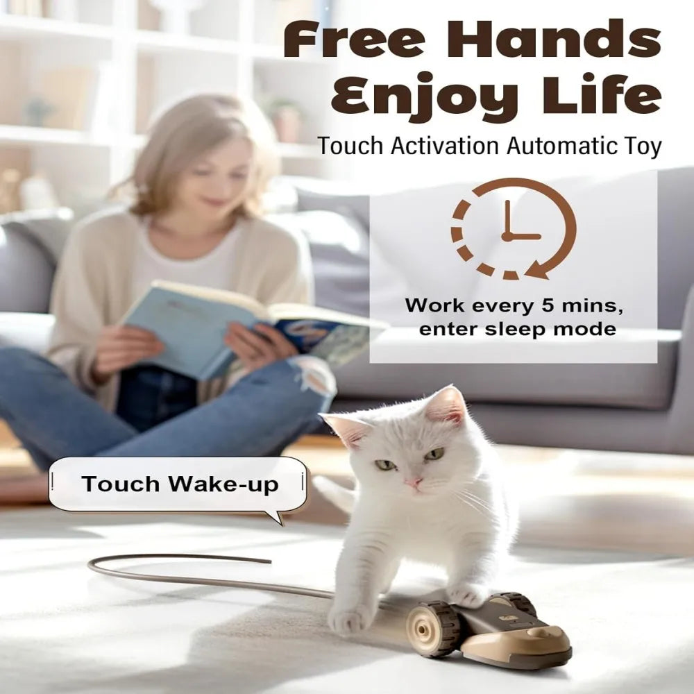 Smart Cat Toy 2 Modes Automatic Moving Touch Wake-up Toy Car for Cats Dogs Interactive Playing Kitten Training Pet Supplies