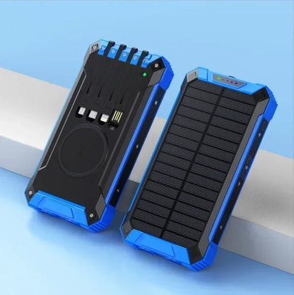 Best seller power bank solar waterproof 20000mah type c port folding solar power bank with wireless charging 30000 mah