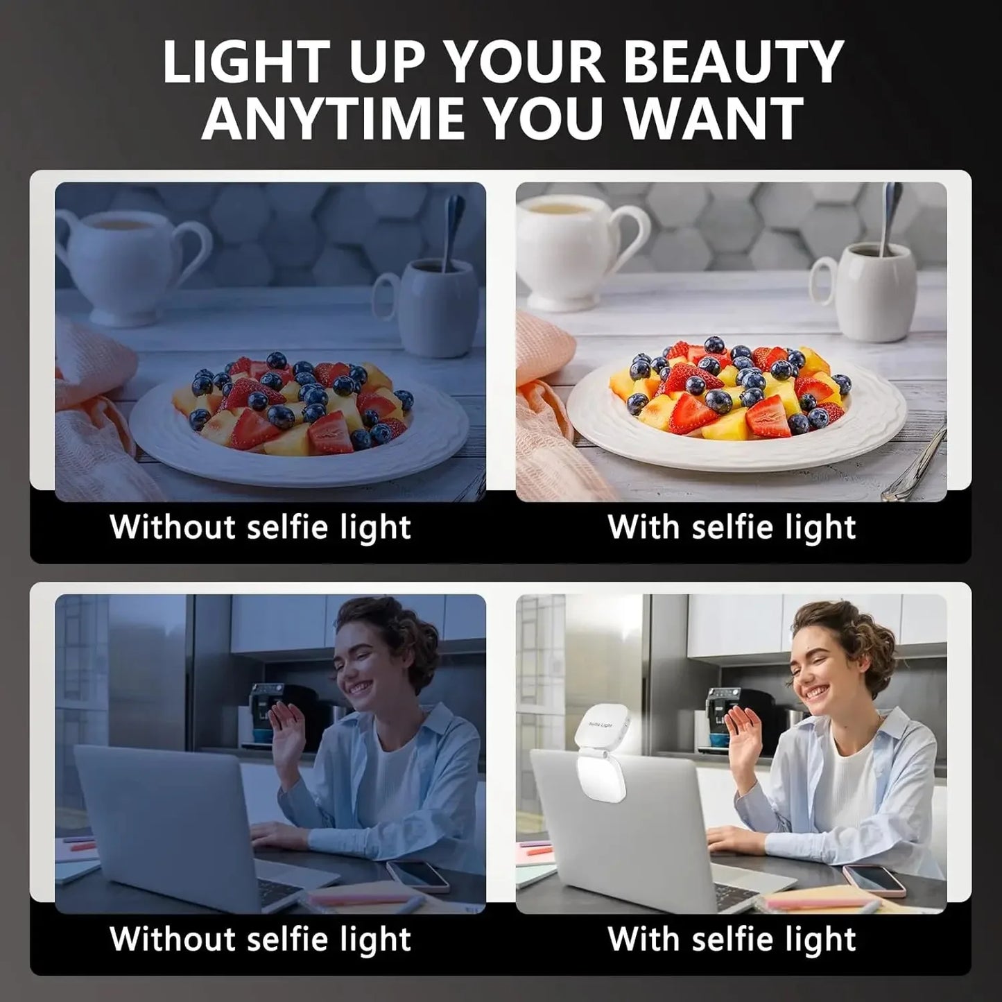 Magnetic Selfie Light for MagSafe iPhone 360° LED Ring Fill Light with Mirror Perfect for Selfies Vlog and Video Calls