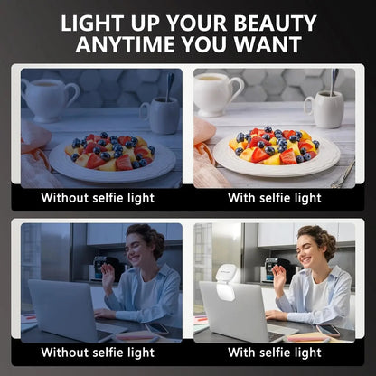 Magnetic Selfie Light for MagSafe iPhone 360° LED Ring Fill Light with Mirror Perfect for Selfies Vlog and Video Calls