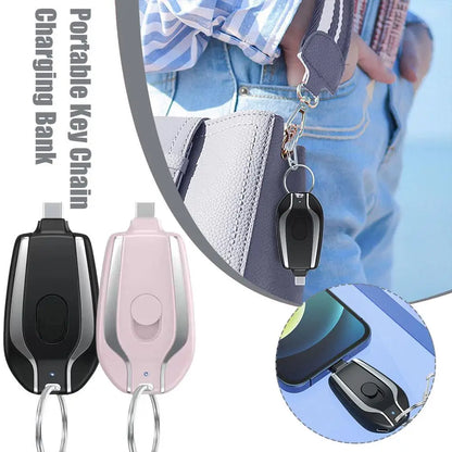 1500mAh Mini Keychain Smartphone Portable Power Bank For Android Emergency Charger Portable Charger