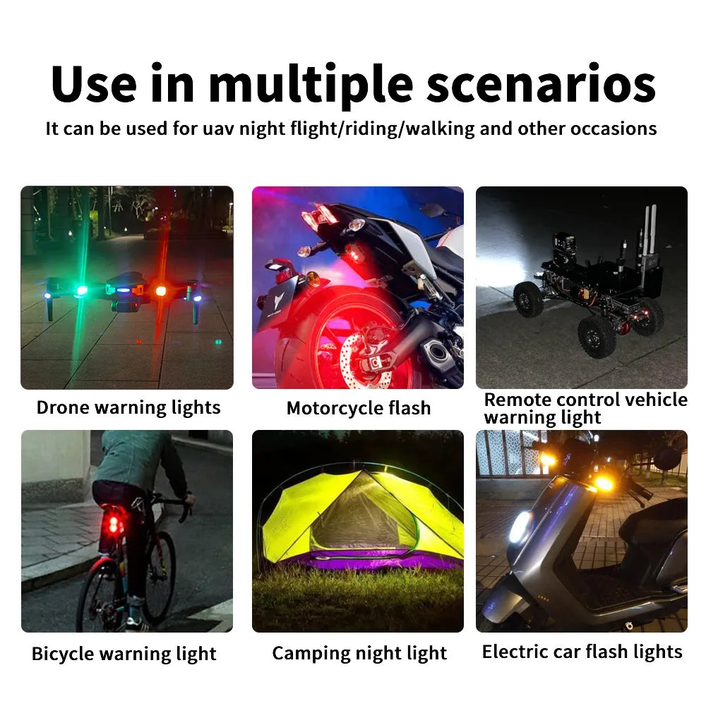 Luz Strobe 7 Cores p/ Drones e Motos