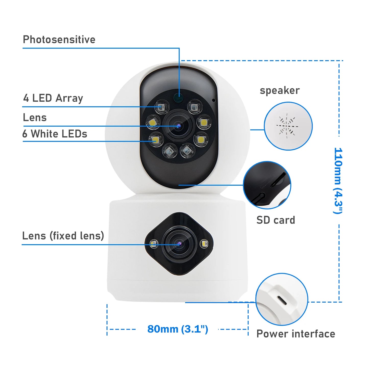 Câmera Wi-Fi ICSEE 4K 360º