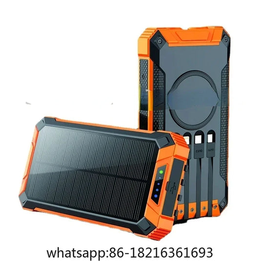 Best seller power bank solar waterproof 20000mah type c port folding solar power bank with wireless charging 30000 mah