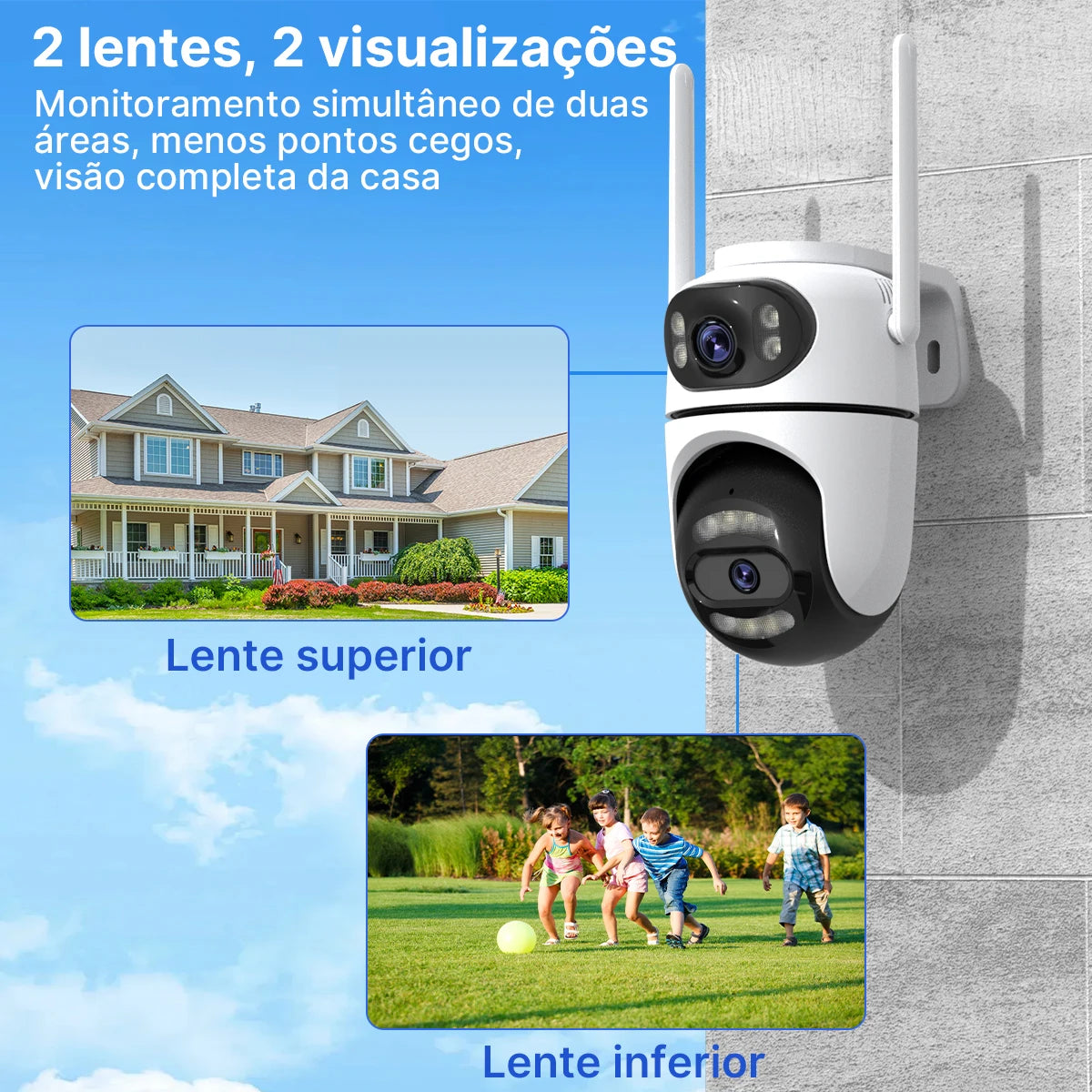 Kit 2 Câmeras Wi-Fi PTZ