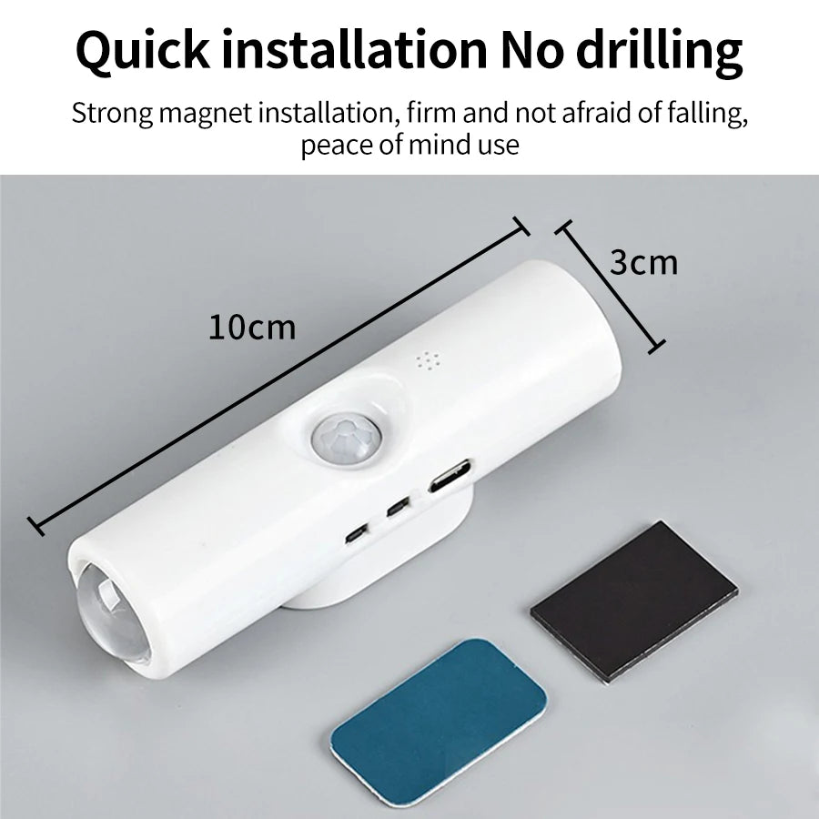 Smart RGB Double-head Wall Light Motion Sensor Magnetic Night Light Rechargeable Spotlight for Bedroom Closet Garden Room Decor