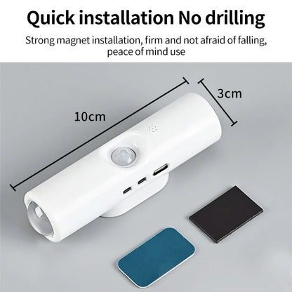 Smart RGB Double-head Wall Light Motion Sensor Magnetic Night Light Rechargeable Spotlight for Bedroom Closet Garden Room Decor