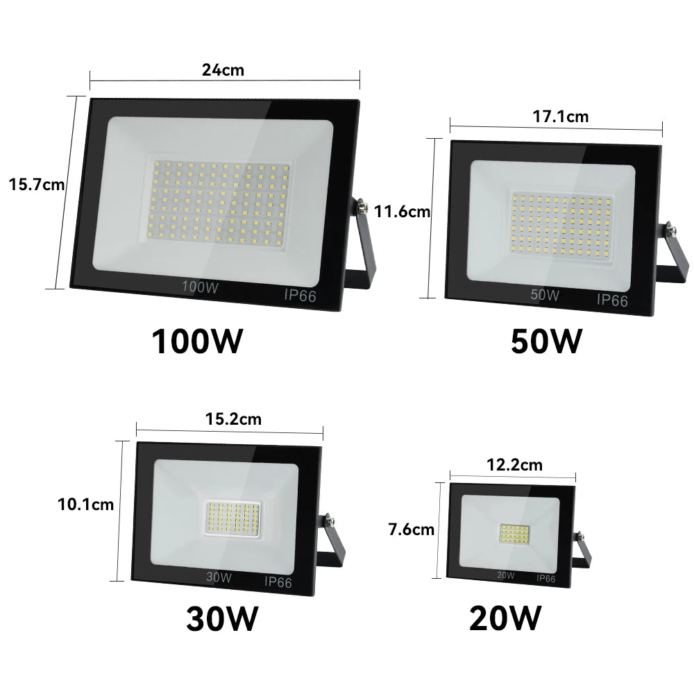 Refletor LED 10W a 100W p/ Exterior