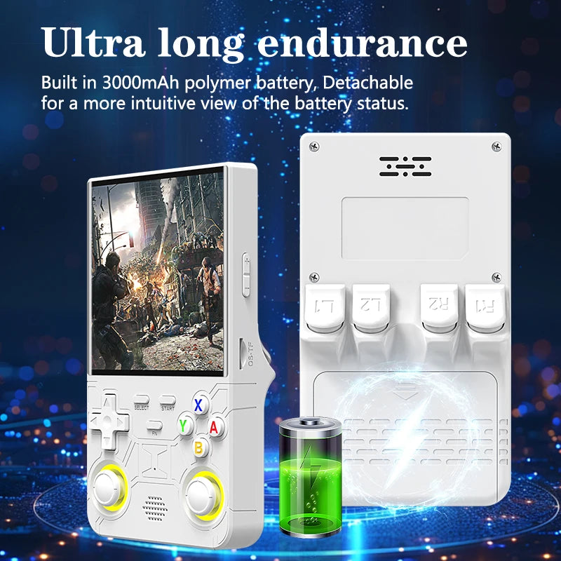 Retro R36 Ultra Handheld Video Game Console 4.0 Inch IPS Screen 128GB Preloaded Games Portable Pocket Player with Linux System