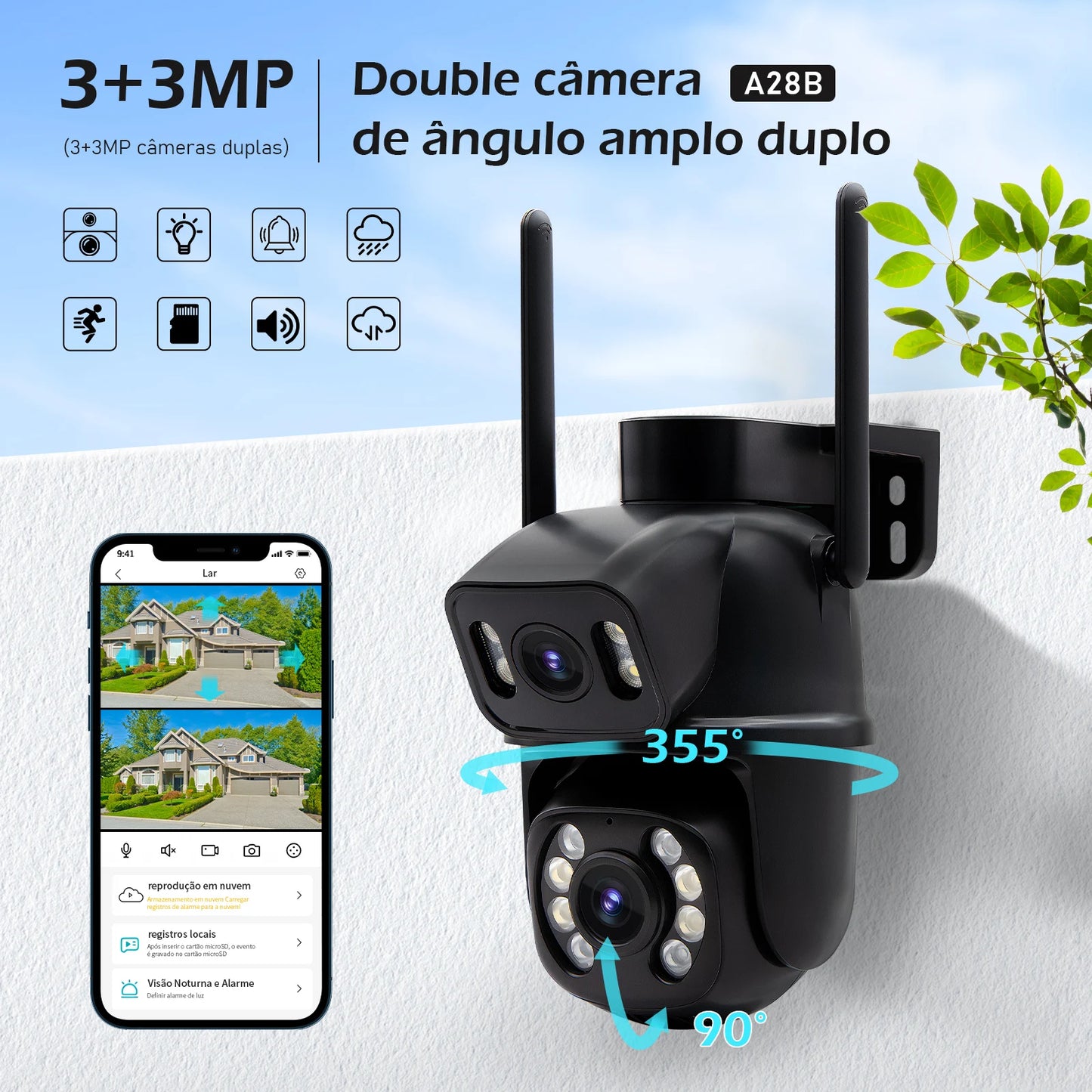 Câmera Wi-Fi ICSEE 4K 360º