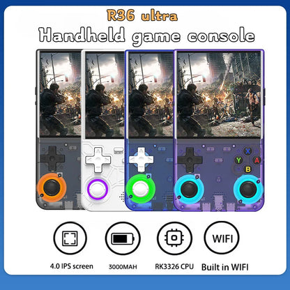 Retro R36 Ultra Handheld Video Game Console 4.0 Inch IPS Screen 128GB Preloaded Games Portable Pocket Player with Linux System