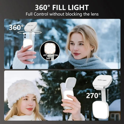 Magnetic Selfie Light for MagSafe iPhone 360° LED Ring Fill Light with Mirror Perfect for Selfies Vlog and Video Calls