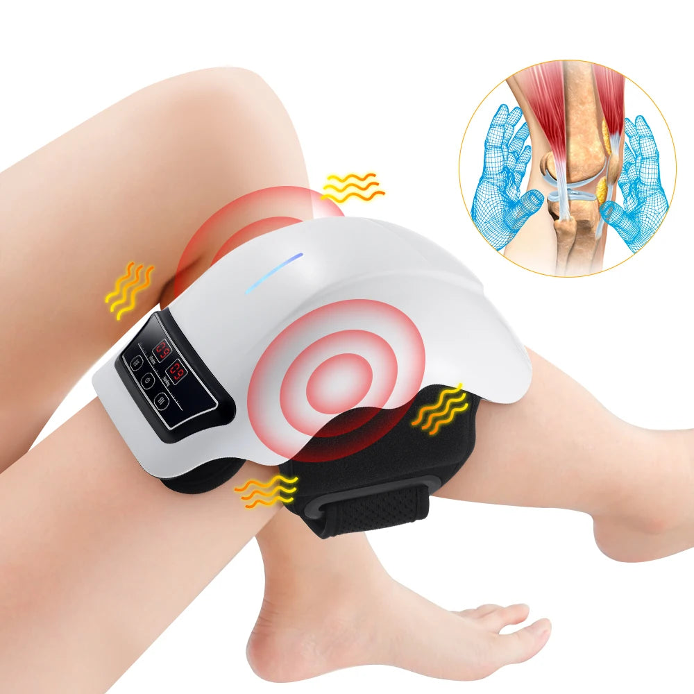 Portable Red Light Knee Massager Heated Massage Equipment for Use with LED Screen Soft Air Wearable Cordless Travel Massager