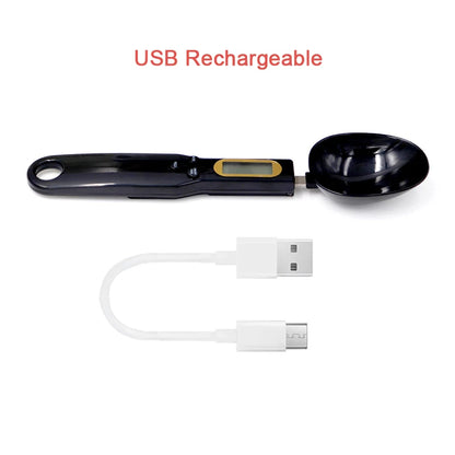USB Recharge Kitchen Scale 500g/0.1g LCD Digital Measuring Food Flour Spoon Scale Mini Kitchen Tool for Milk Coffee