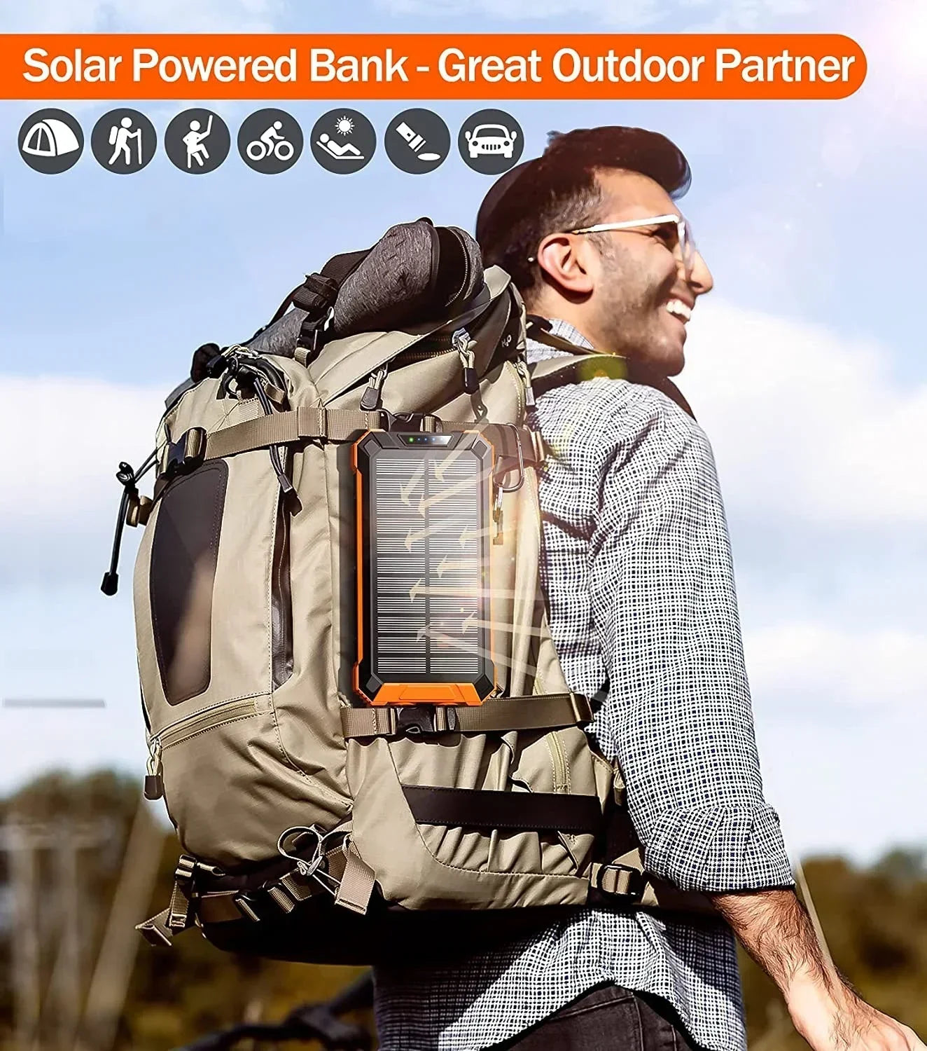 Best seller power bank solar waterproof 20000mah type c port folding solar power bank with wireless charging 30000 mah