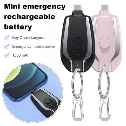 1500mAh Mini Keychain Smartphone Portable Power Bank For Android Emergency Charger Portable Charger