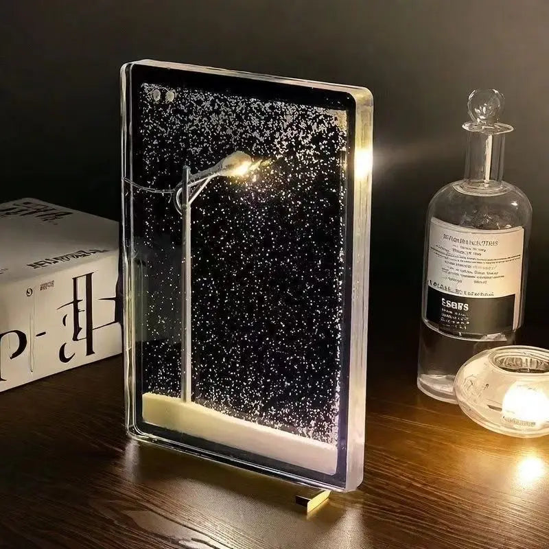 1 Set Of Acrylic Diy Night Road Snow Scene Night Lights, Portable Candle Holder Desktop Decoration Creative New Year's Gift