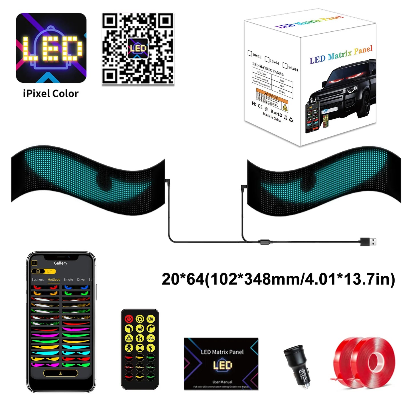 LED Devil Eyes p/ Carro - Personalize com Bluetooth