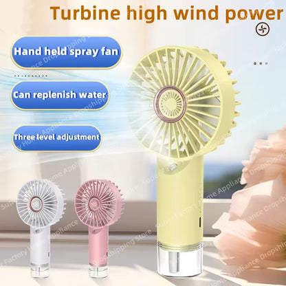 Ventilador Portátil com Spray e Carregamento Rápido