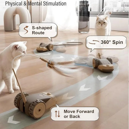 Smart Cat Toy 2 Modes Automatic Moving Touch Wake-up Toy Car for Cats Dogs Interactive Playing Kitten Training Pet Supplies