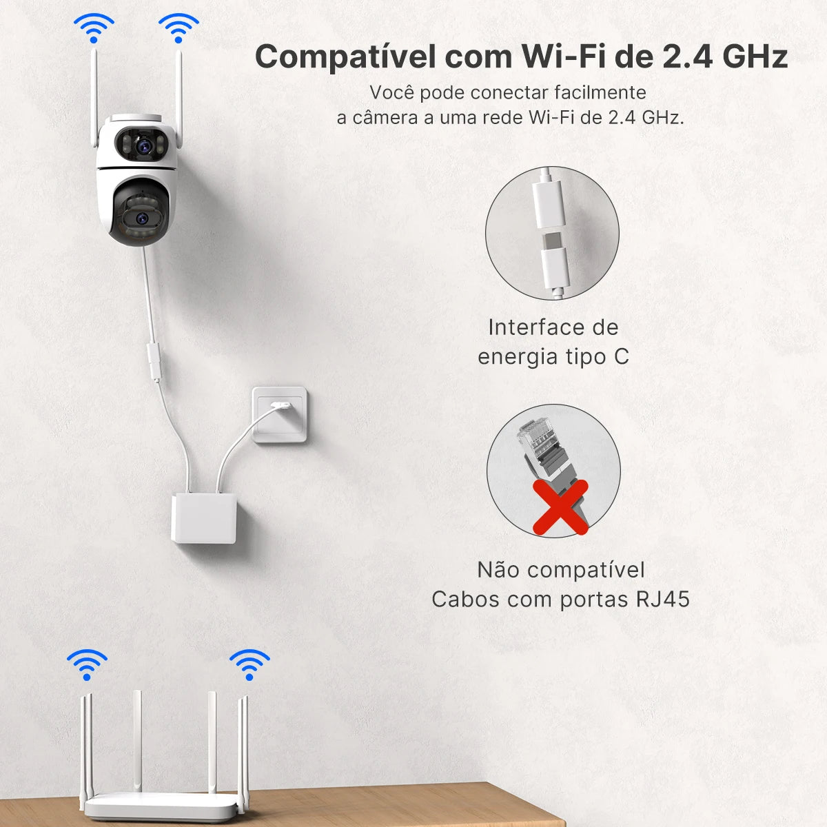 Kit 2 Câmeras Wi-Fi PTZ