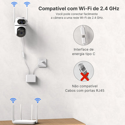 Kit 2 Câmeras Wi-Fi PTZ