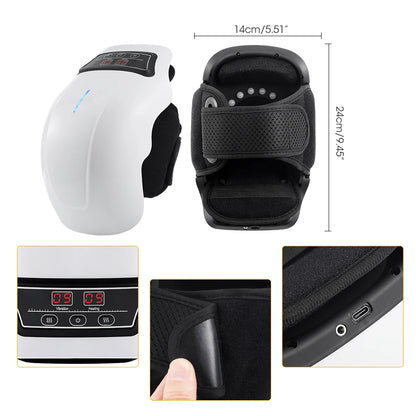 Portable Red Light Knee Massager Heated Massage Equipment for Use with LED Screen Soft Air Wearable Cordless Travel Massager