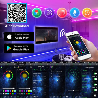 Fita de LED RGB com Bluetooth p/ Decoração