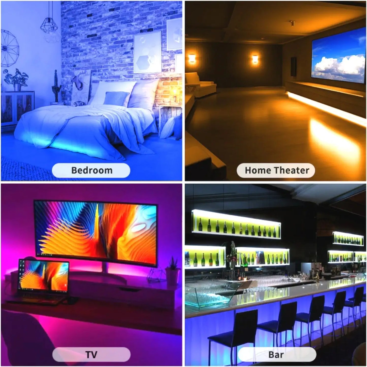 Fita de LED RGB com Bluetooth p/ Decoração