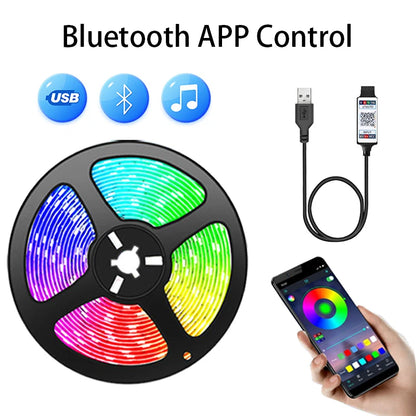 Fita de LED RGB com Bluetooth p/ Decoração