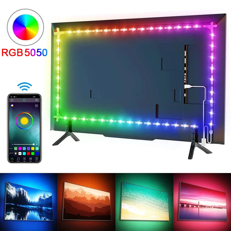 Fita de LED RGB com Bluetooth p/ Decoração